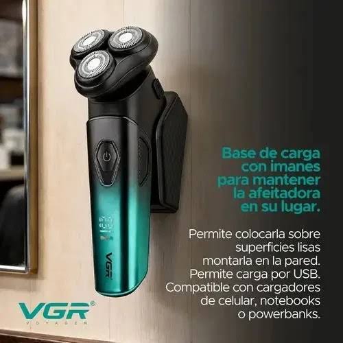 ماشین اصلاح (ریش تراش) سه تیغ وی جی آر V-391 (ضد آب، دارای خط زن، نمایشگر میزان شارژ و پایه دیواری)